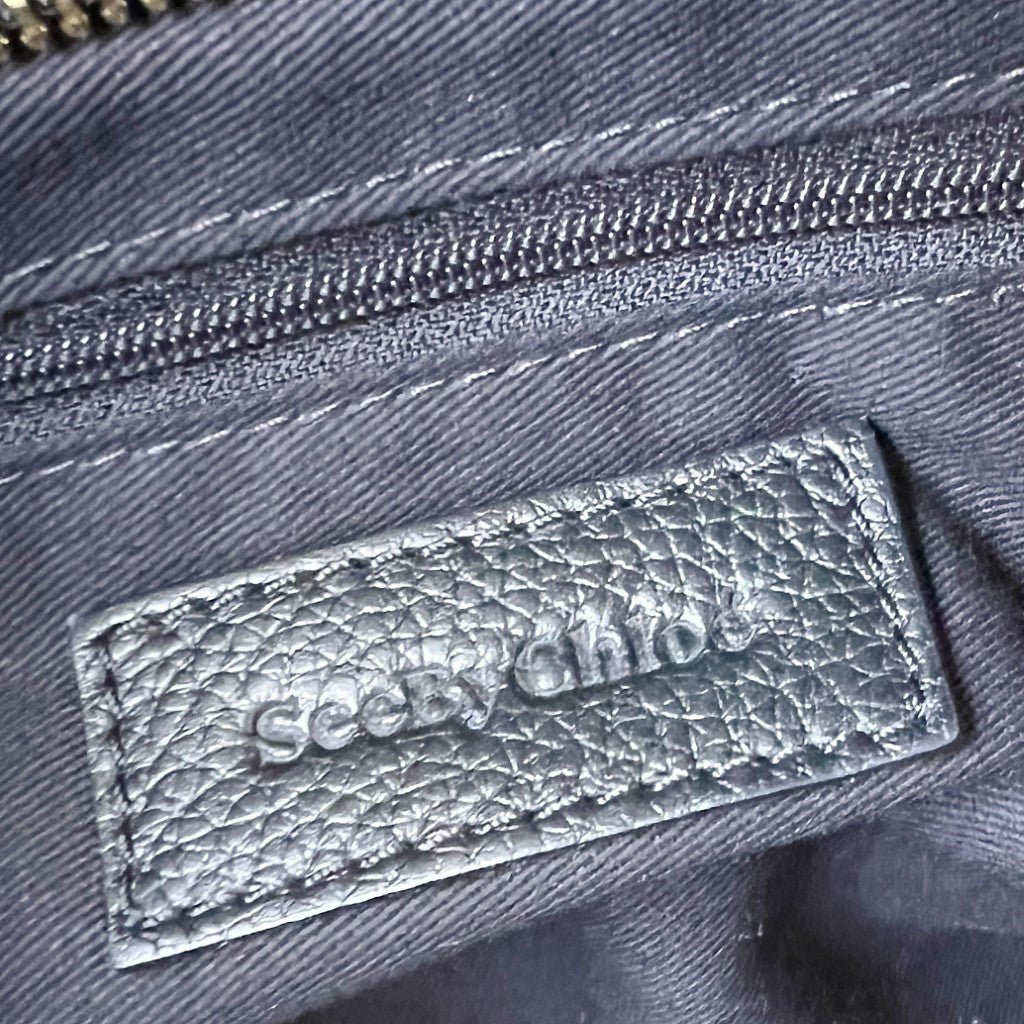 See by Chloe Black Leather Front Ring Detail Tote Bag