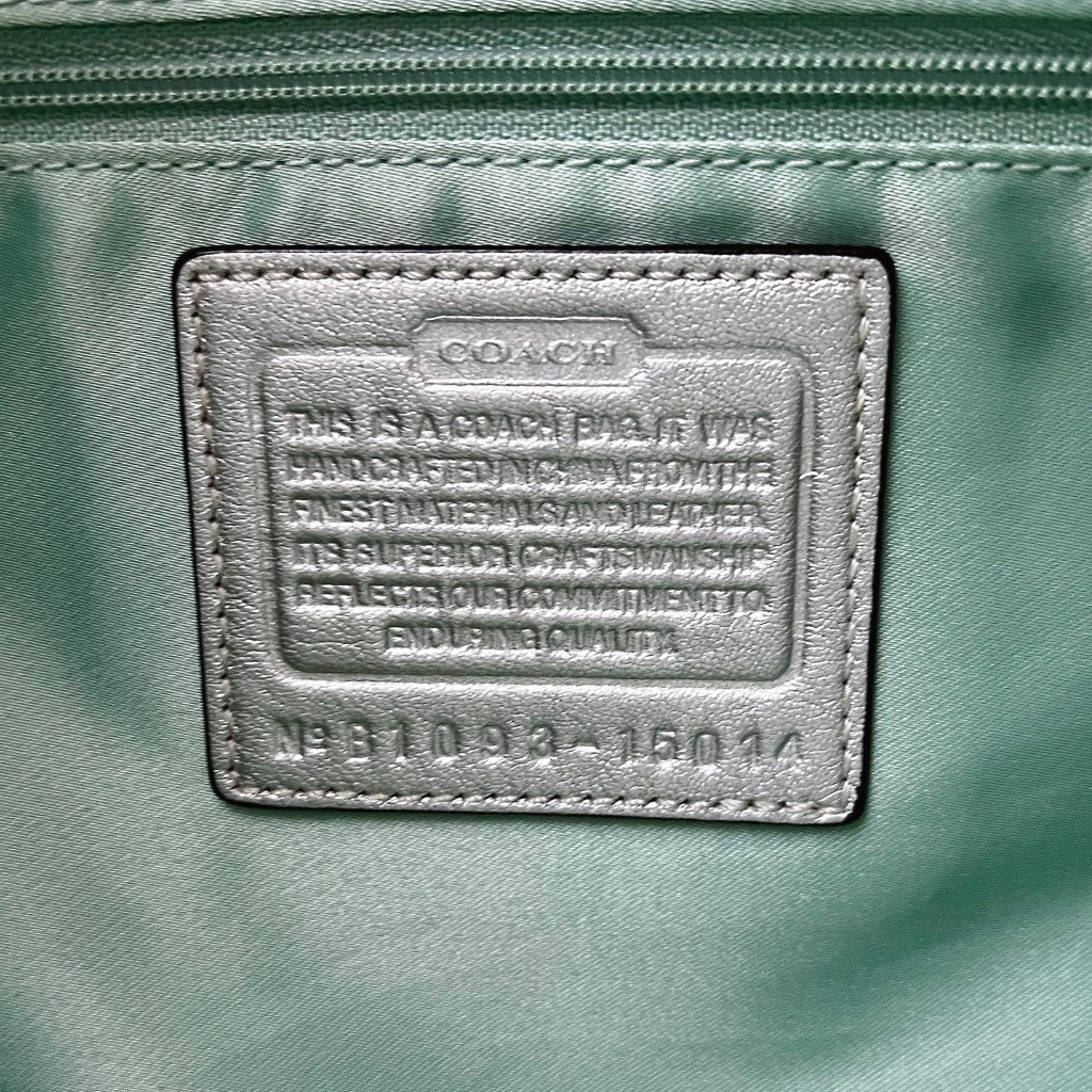 Coach Light Gold Leather Front Patch Carryall Shoulder Bag