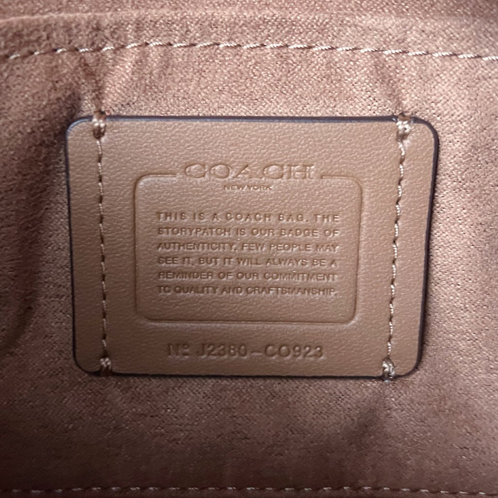 Coach Metallic Green Leather Front Buckle Crossbody Shoulder Bag
