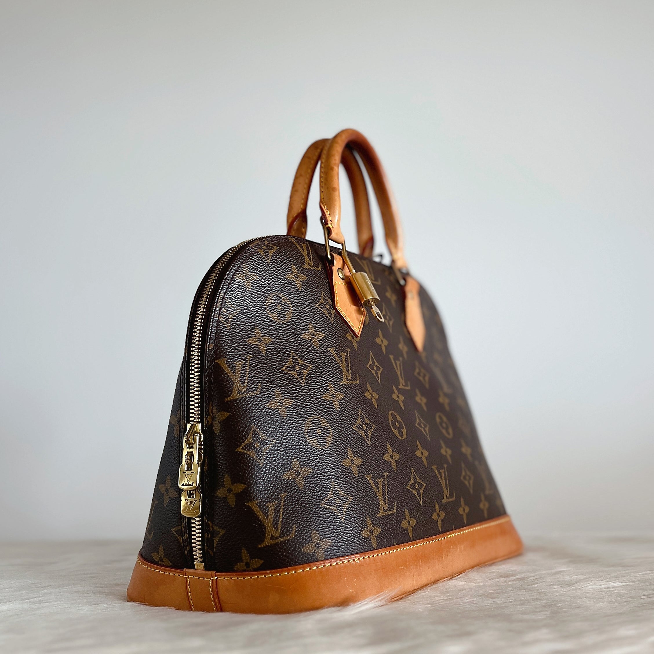 Louis Vuitton Signature Monogram Alma Tote + Lock & Key