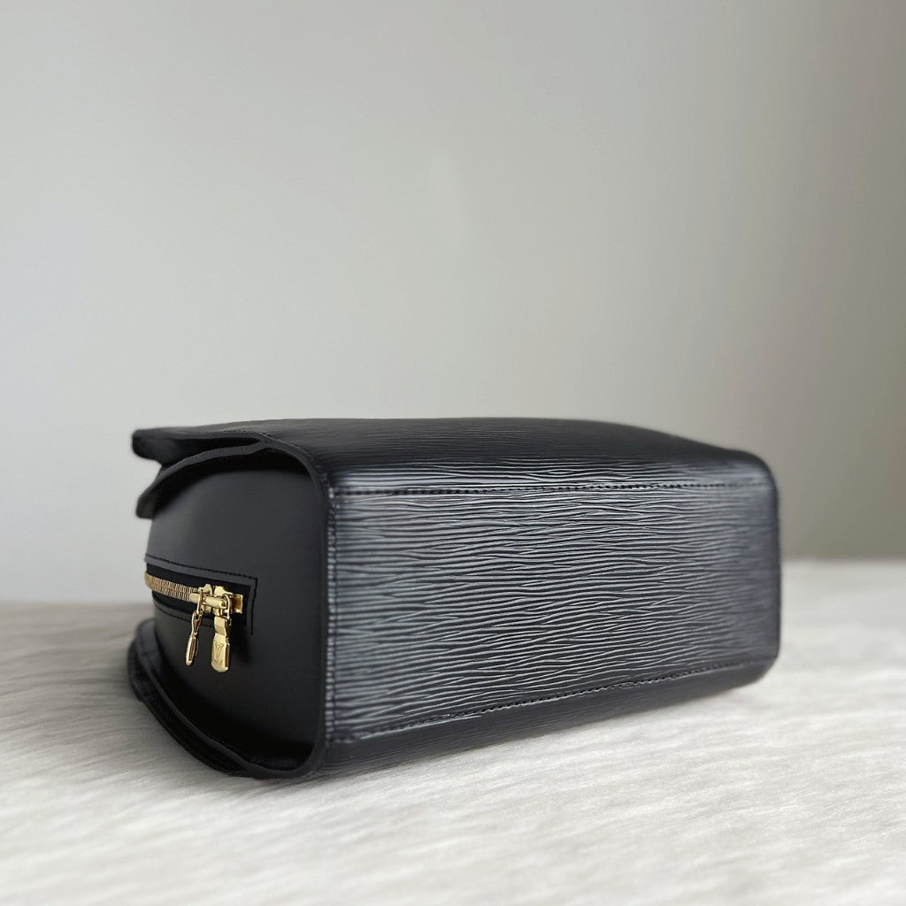 Louis Vuitton Black Epi Leather Pont Neuf Triple Compartment Tote Bag Excellent