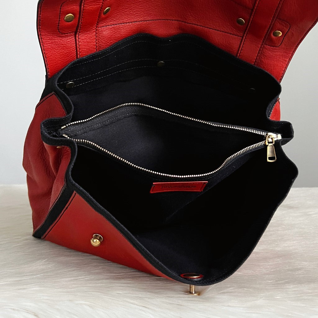 Yves Saint Laurent YSL Two Tone Leather Muse Two Tote Bag Excellent