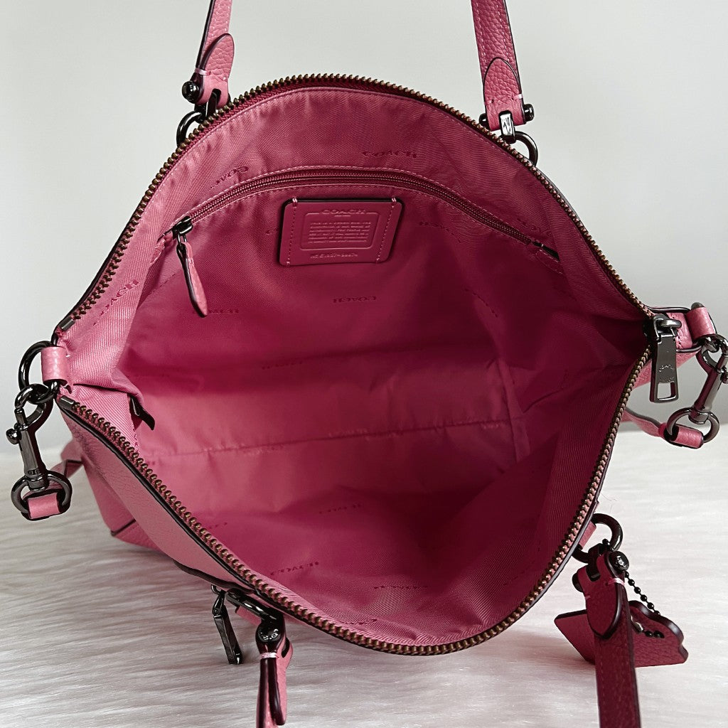 Coach Pink Leather Front Detail 2 Way Shoulder Bag Like New