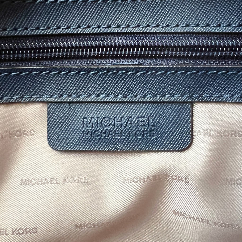 Michael Kors Navy Leather Front Logo 2 Way Shoulder Bag Excellent