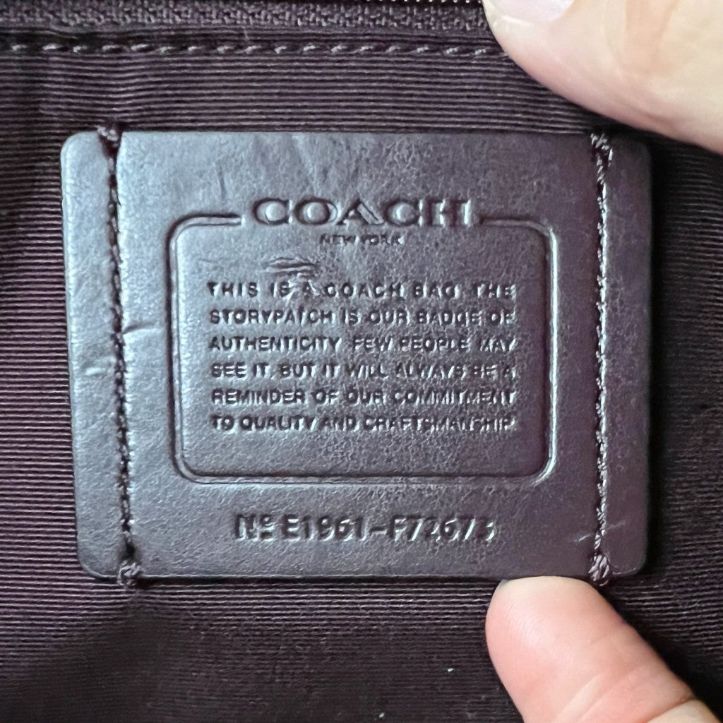 Coach Black Leather Front Logo Large Carryall Shoulder Bag Like New