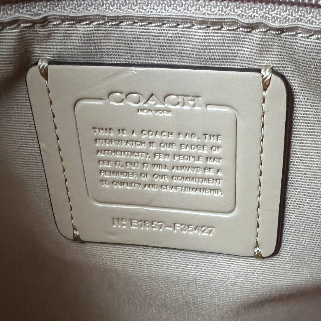 Coach Nude Leather Front Logo Patchwork 2 Way Shoulder Bag Like New