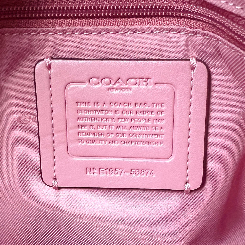 Coach Pink Leather Front Detail 2 Way Shoulder Bag Like New