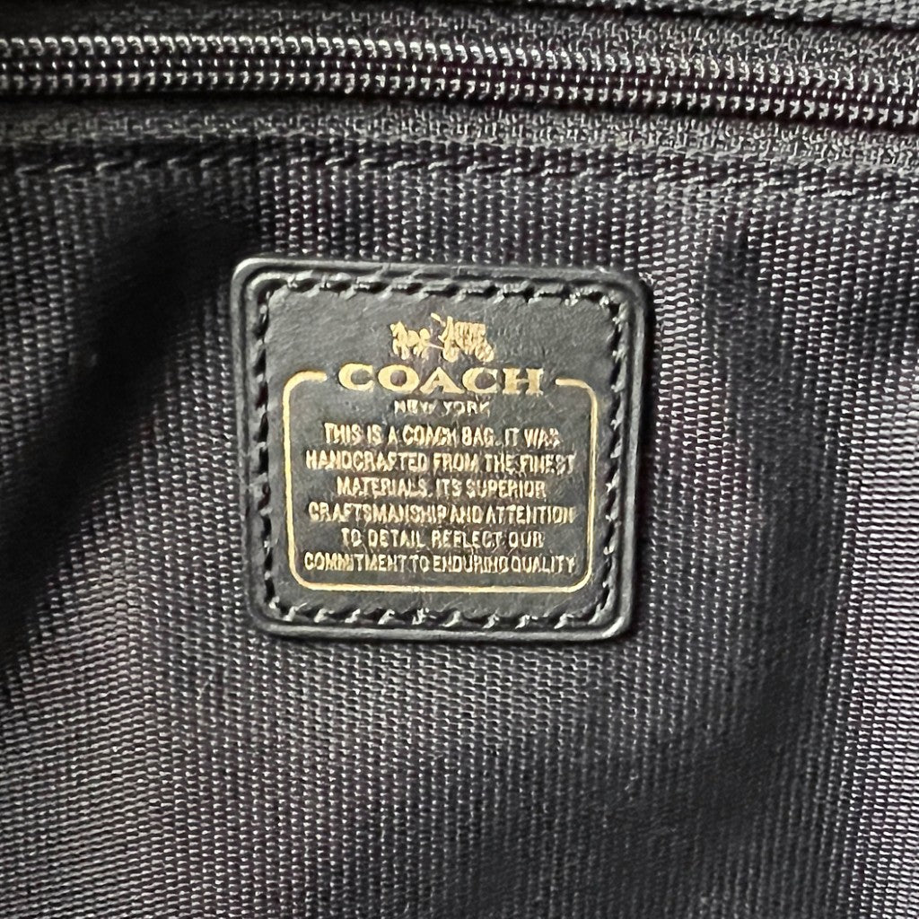 Coach Black Pebble Leather Double Turn Lock Detail 2 Way Shoulder Bag Like New
