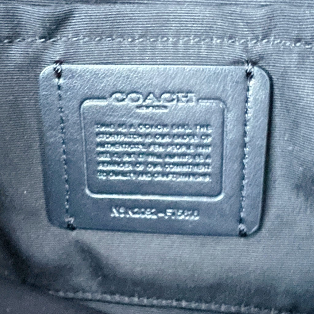 Coach Black Leather Front Logo Double Compartment Crossbody Shoulder Bag Like New