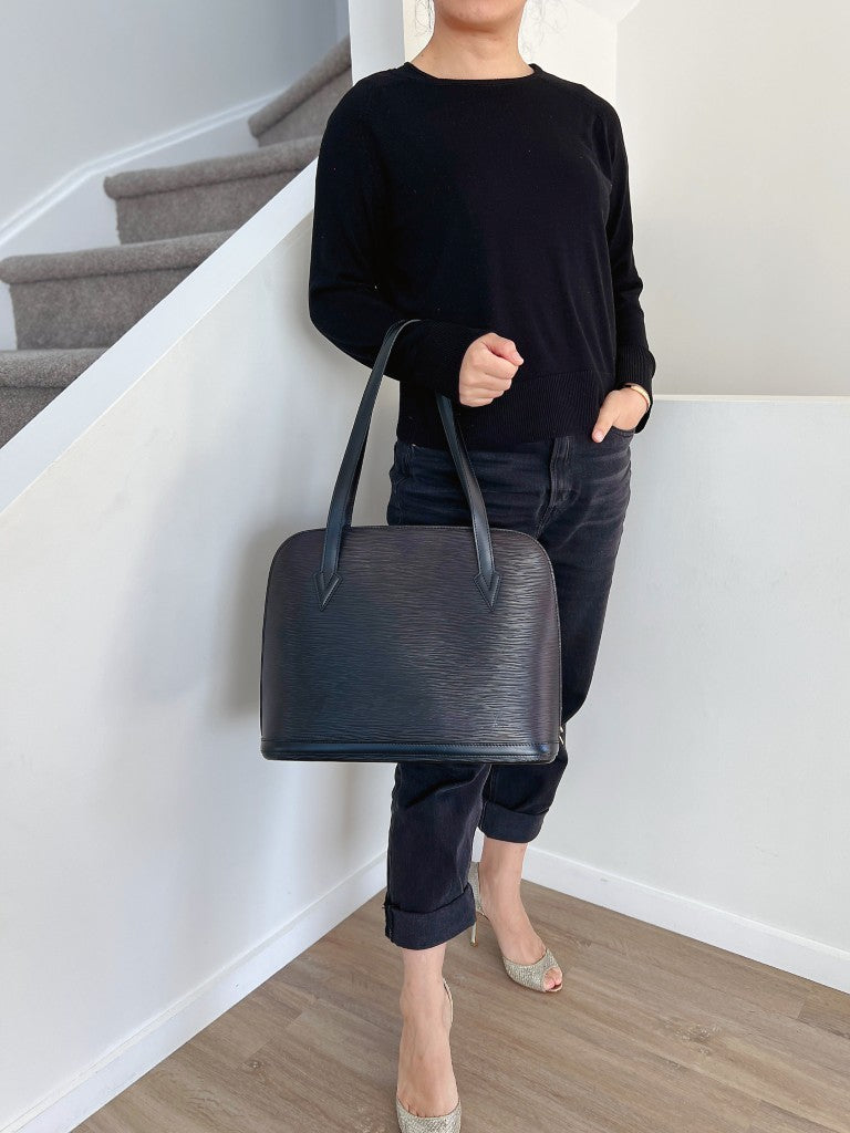 Louis Vuitton Black Epi Leather Lussac Large Shoulder Bag