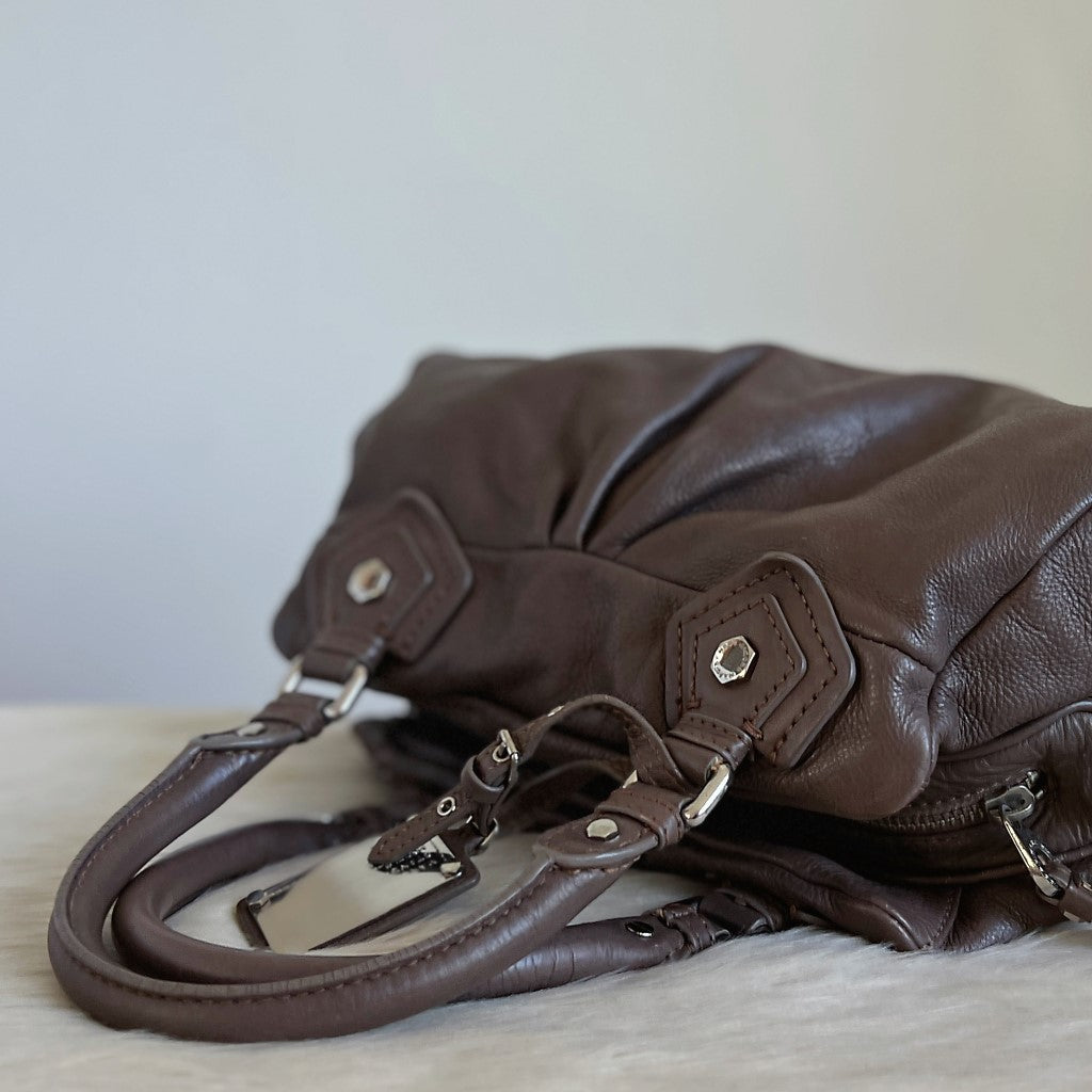 Marc Jacobs Taupe Leather Classic Q 2 Way Shoulder Bag