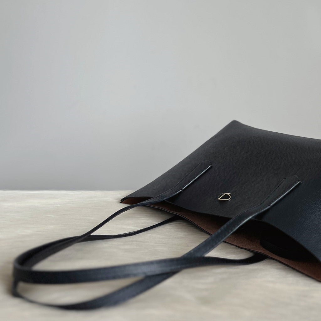 Kate Spade Black Leather Carryall Shoulder Bag + Pouch Like New