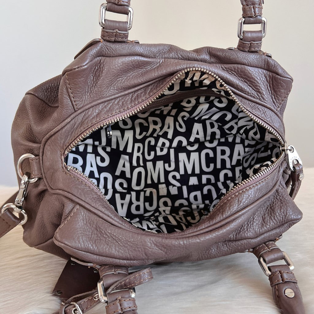 Marc Jacobs Taupe Leather Classic Q 2 Way Shoulder Bag