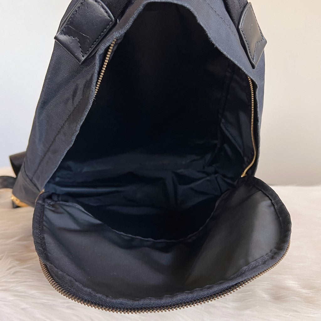 Marc Jacobs Black Double Compartment Front Logo Backpack