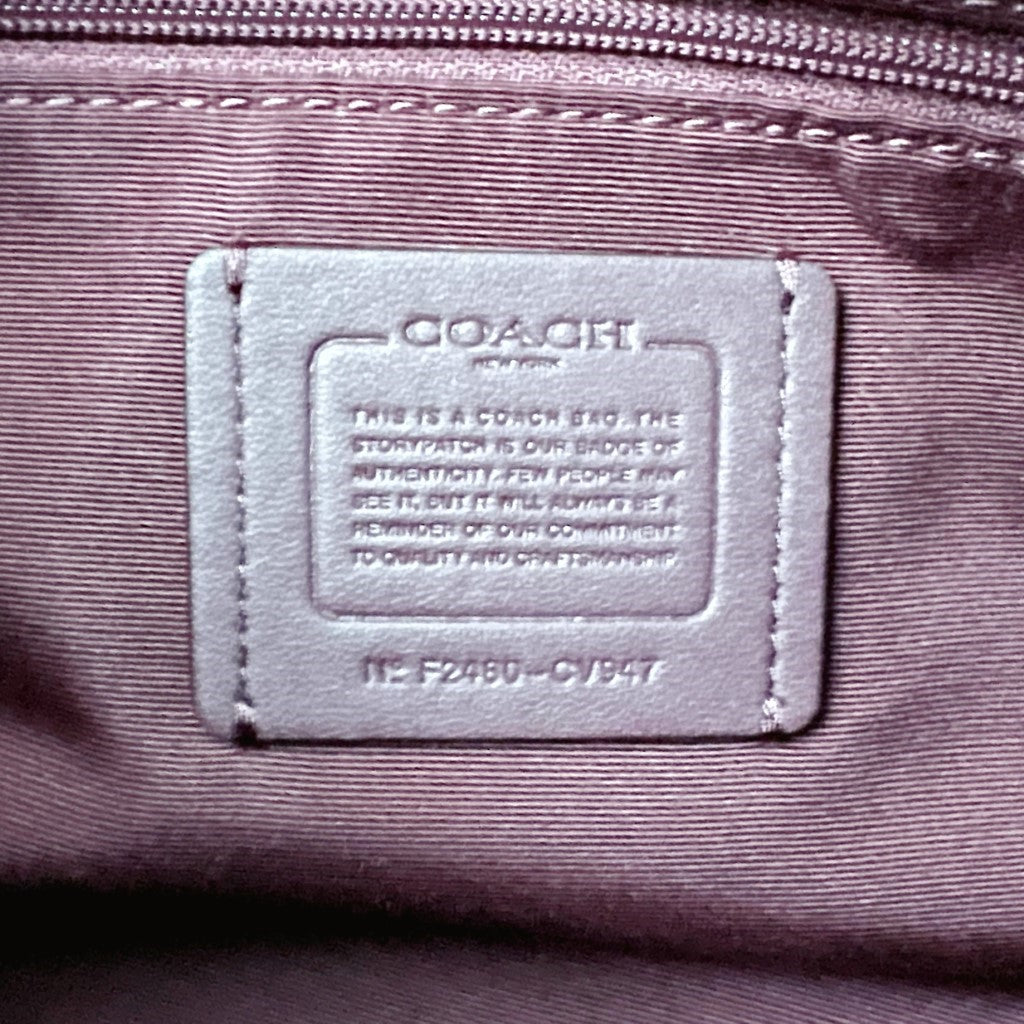 Coach Black Leather Front Logo Drawstring Shoulder Bag Like New