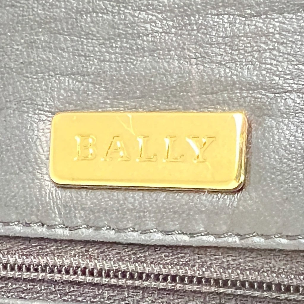Bally Black Leather Quilited Front Logo Crossbody Shoulder Bag Excellent