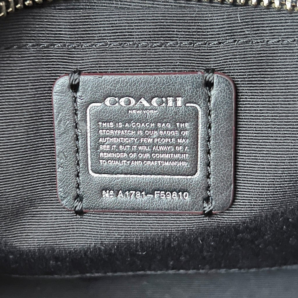 Coach Black Leather Butterfly Detail Turn Lock Mini 2 Way Shoulder Bag Like New