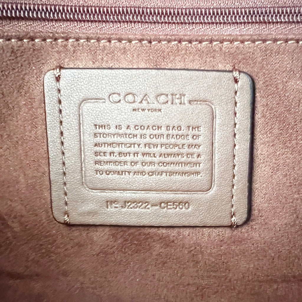 Coach Two Tone Leather Monogram Flap Detail 2 Way Shoulder Bag Like New