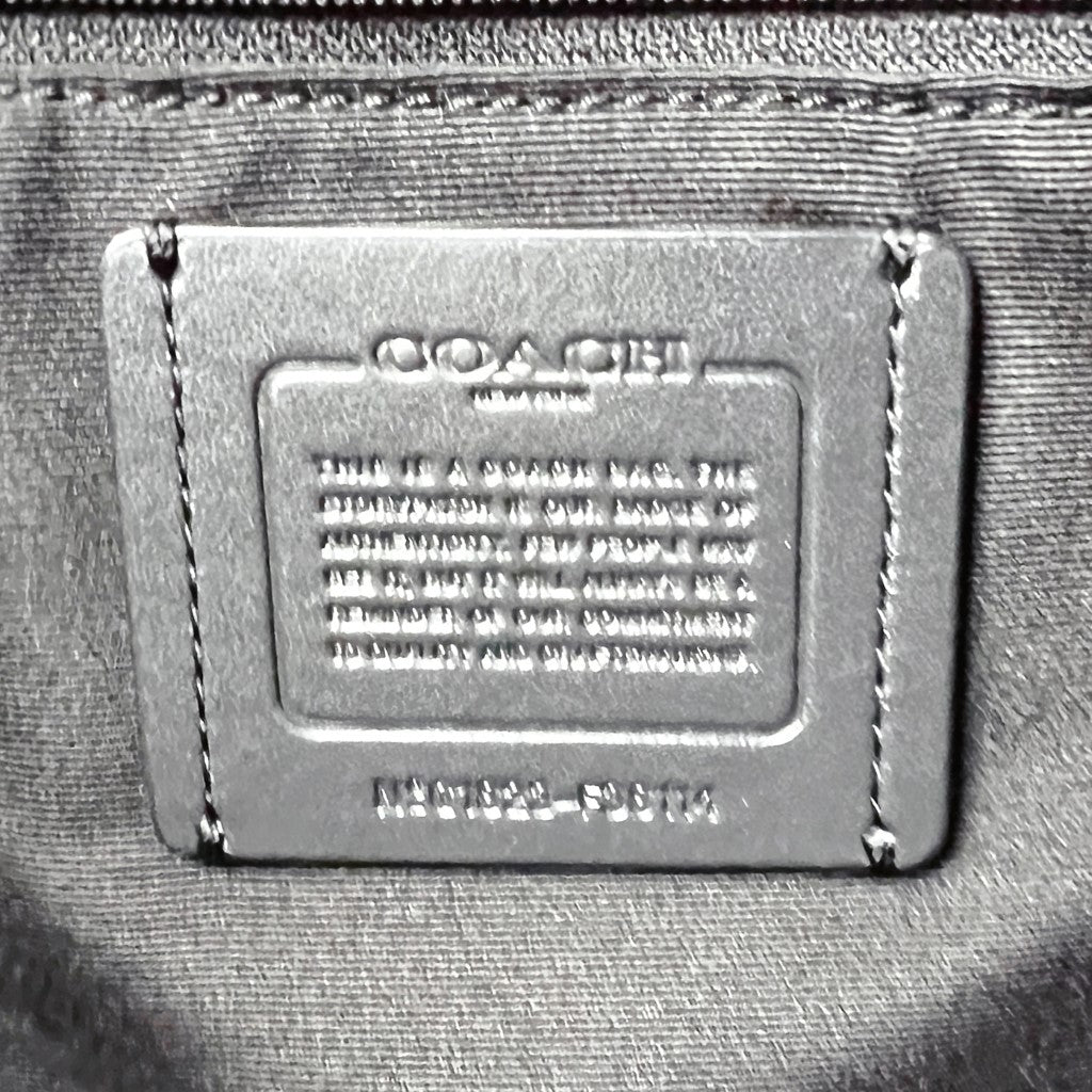 Coach Black Leather Floral Pattern Chain Carryall Detail Shoulder Bag