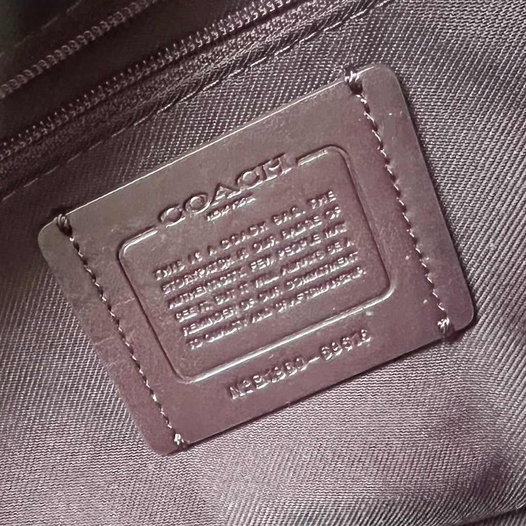 Coach Peach Leather Front Logo Boston 2 Way Shoulder Bag Like New