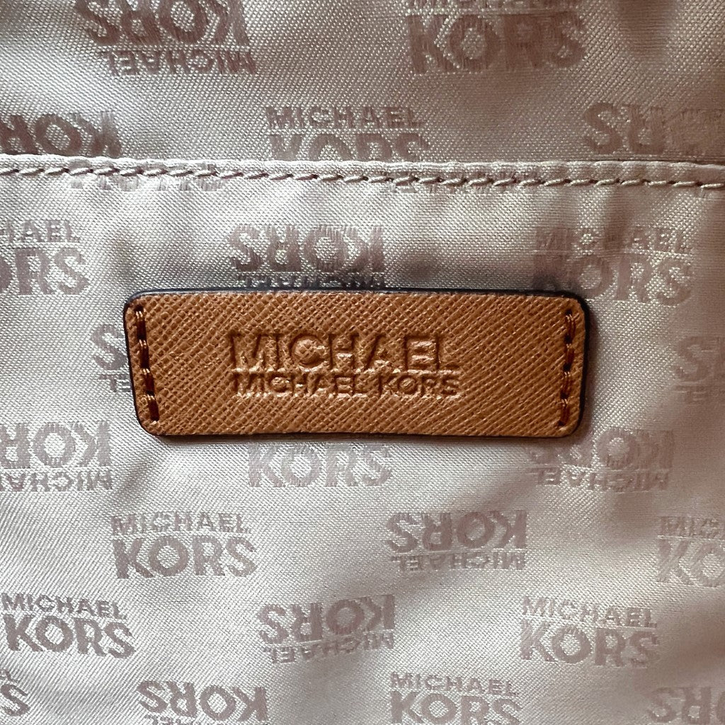 Michael Kors Caramel Leather Monogram Shoulder Bag Excellent