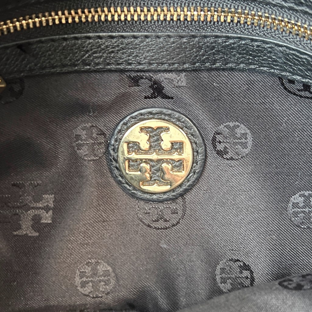 Tory Burch Black Leather Chain Detail 3 Way Shoulder Bag Like New
