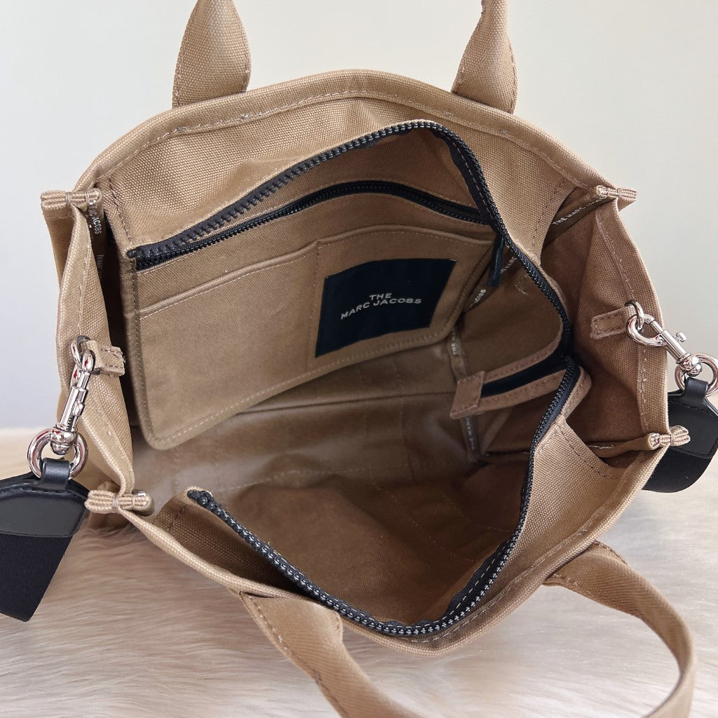 Marc Jacobs Olive Book Tote 2 Way Shoulder Bag Excellent