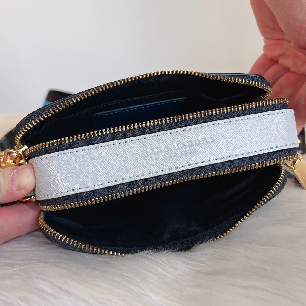 Marc Jacobs Tri-Tone Leather Camera Crossbody Shoulder Bag Like New
