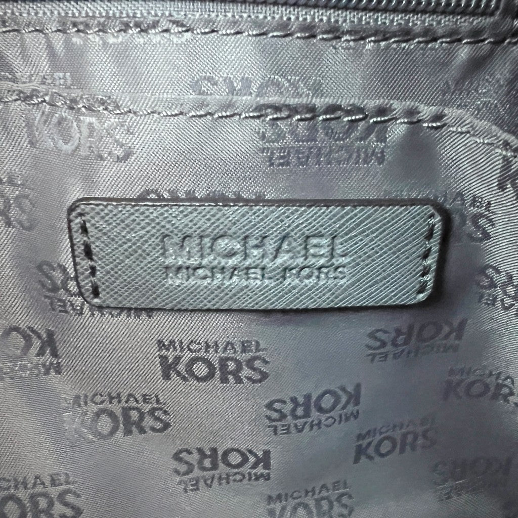 Michael Kors Grey Leather MK Charm Boston Shoulder Bag Excellent