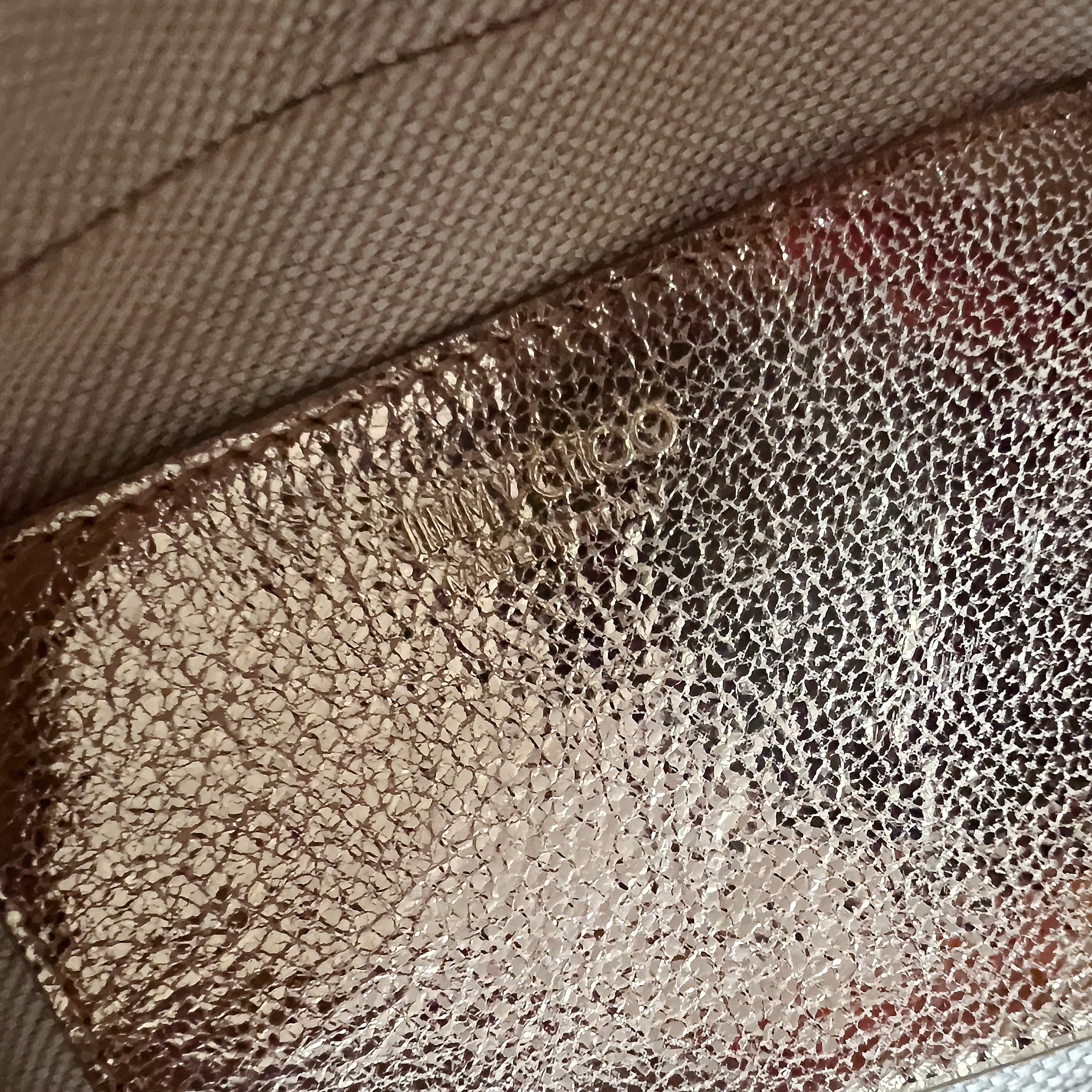 Jimmy Choo Metallic Gold Leather Star Detail Crossbody Shoulder Bag Excellent