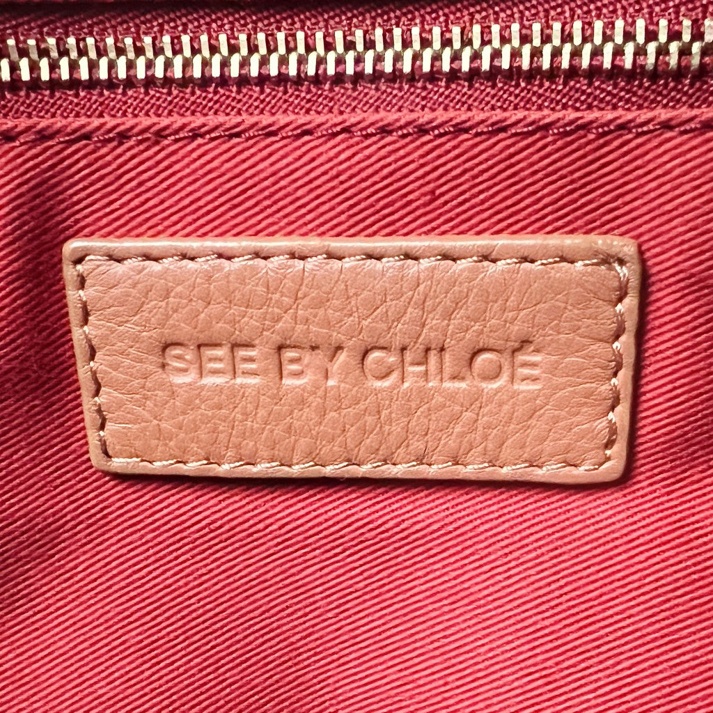 See by Chloe Caramel Leather Tassel Charm 2 Way Shoulder Bag Excellent