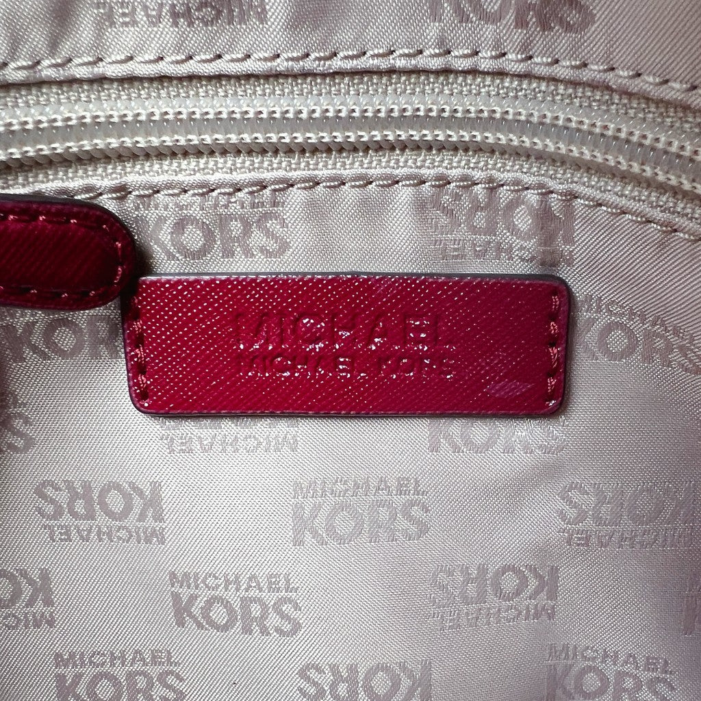 Michael Kors Maroon Leather Star Pattern Crossbody Shoulder Bag Like New