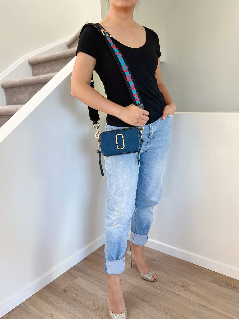 Marc Jacobs Tri-Tone Leather Camera Crossbody Shoulder Bag Like New