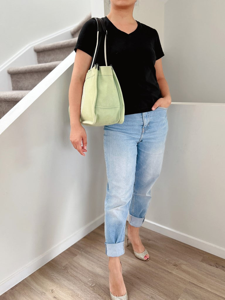 Marc Jacobs Mint Canvas Front Pattern Carryall Shoulder Bag