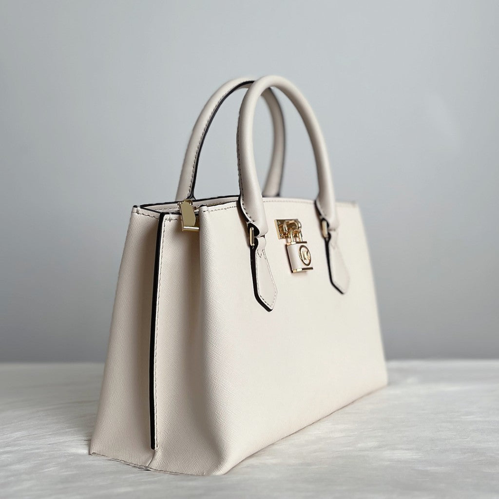Michael Kors Creamy Leather Triple Compartment 2 Way Shoulder Bag Like New