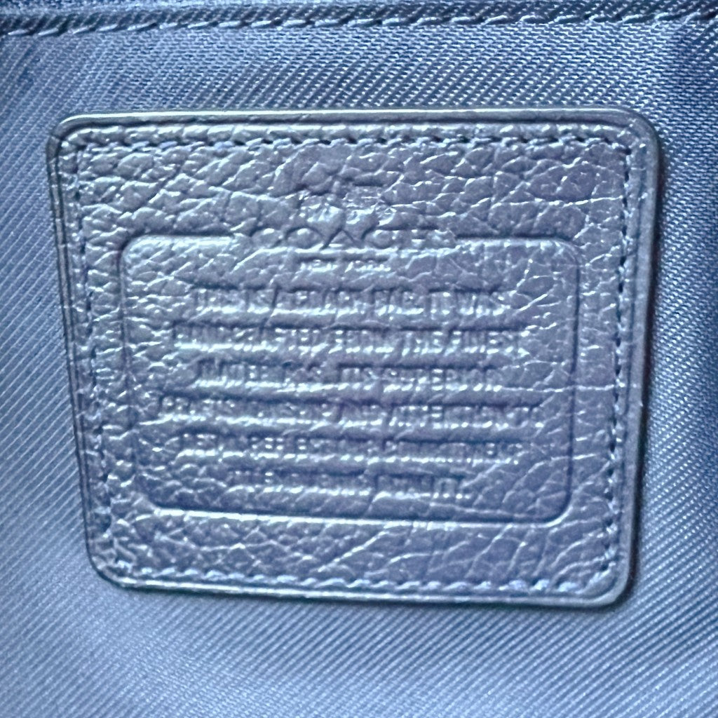 Coach Navy Leather Turn Lock Triple Compartment 2 Way Shoulder Bag Excellent
