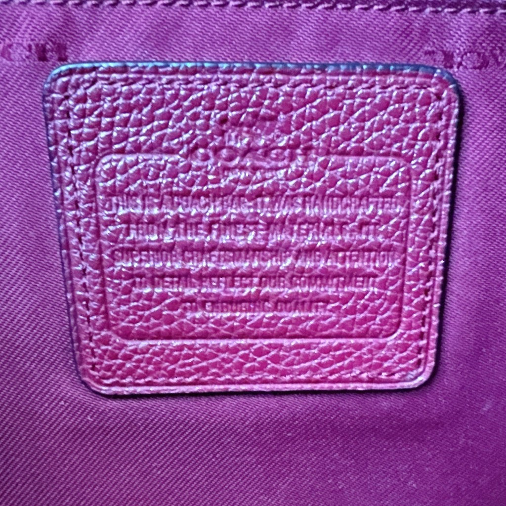 Coach Bordeaux Leather Front Detail 2 Way Shoulder Bag Like New