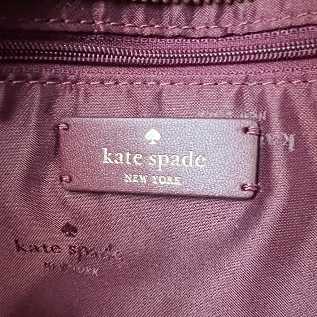 Kate Spade Brown Leather Woollen 2 Way Shoulder Bag Like New