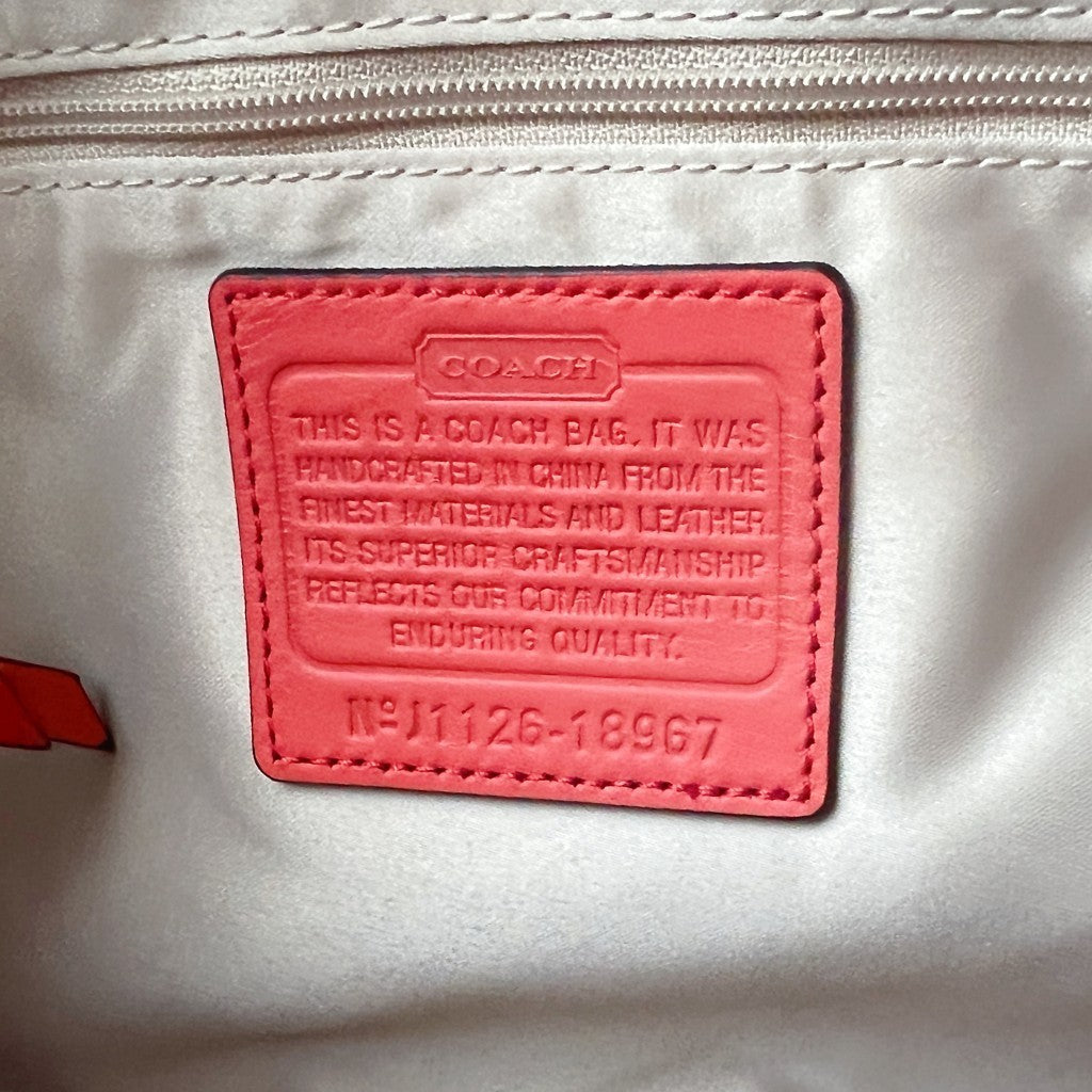 Coach Leather Monogram Drawstring Carryall Shoulder Bag Excellent