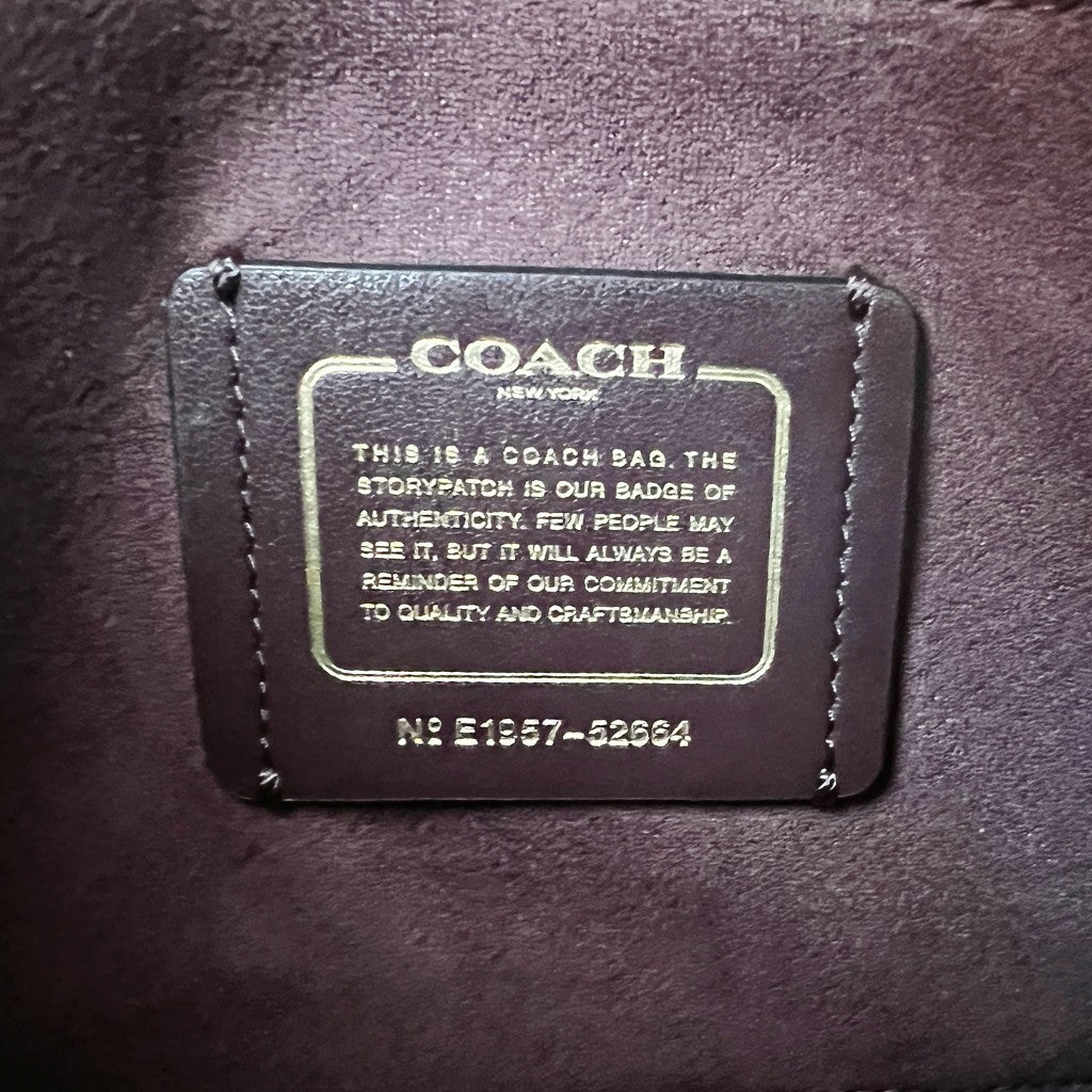 Coach Black Leather Double Compartment Turn Lock 2 Way Shoulder Bag Like New