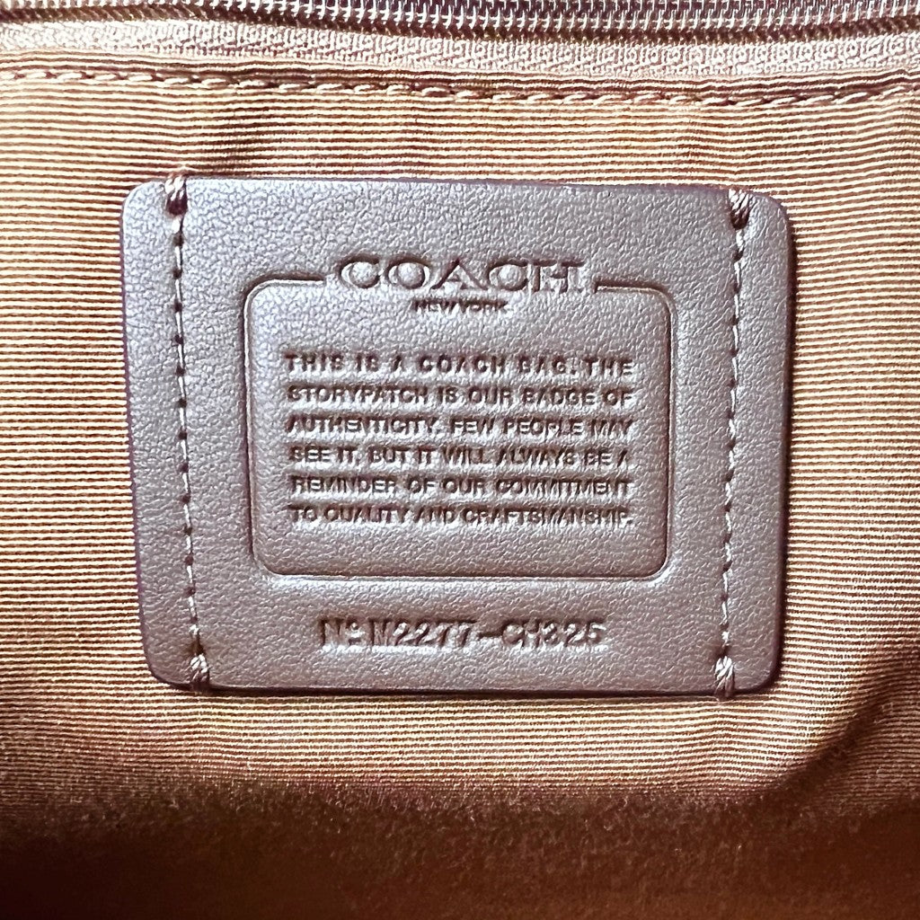 Coach Leather Monogram Strawberry Book Tote 2 Way Shoulder Bag Like New