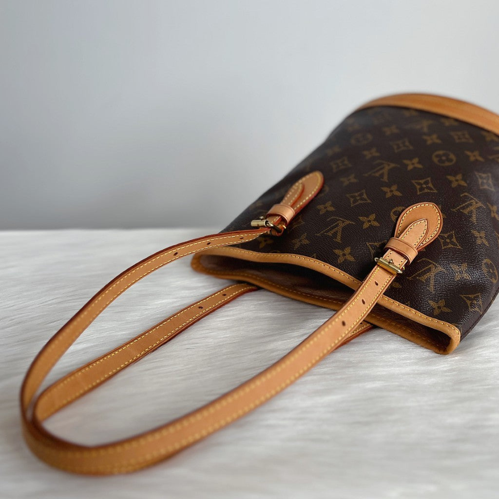 Louis Vuitton Signature Monogram Bucket PM Shoulder Bag