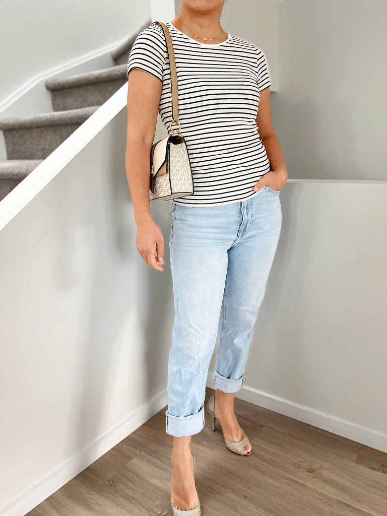 Michael Kors Two Tone Leather Monogram Patchwork 3 Way Shoulder Bag Like New