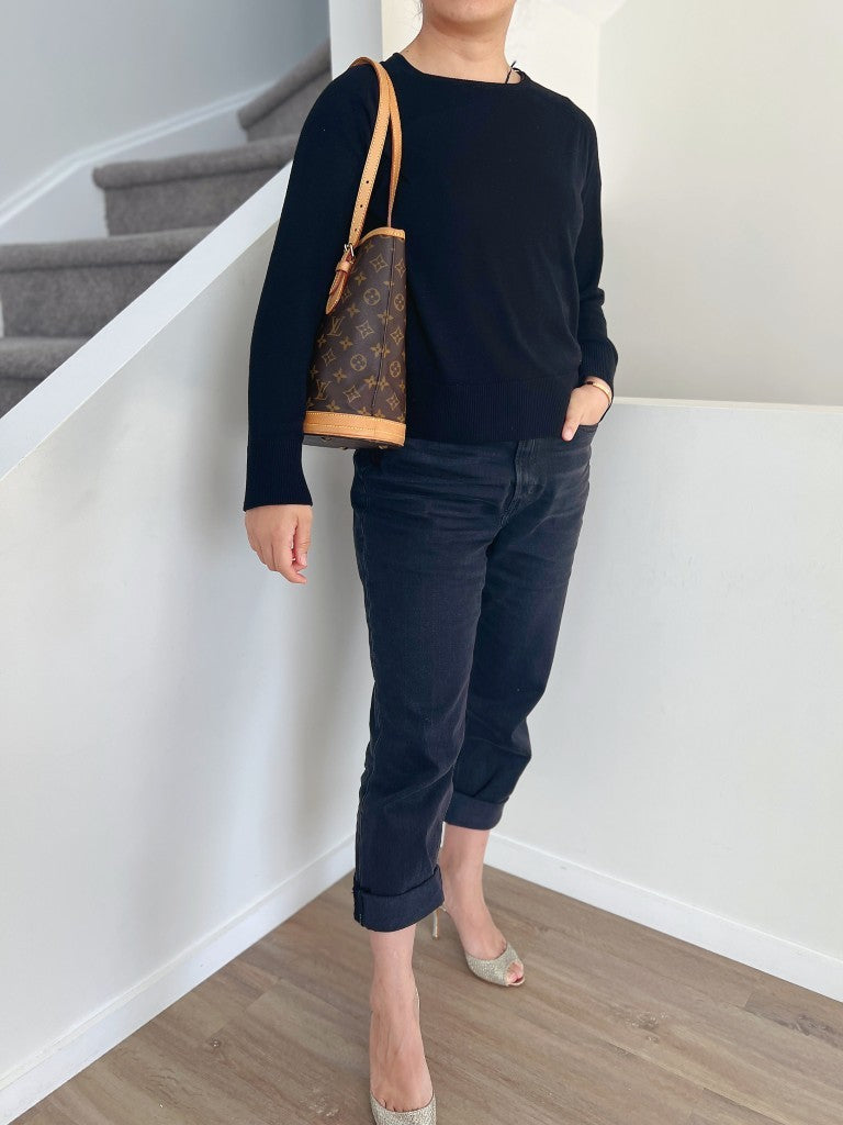 Louis Vuitton Signature Monogram Bucket PM Shoulder Bag