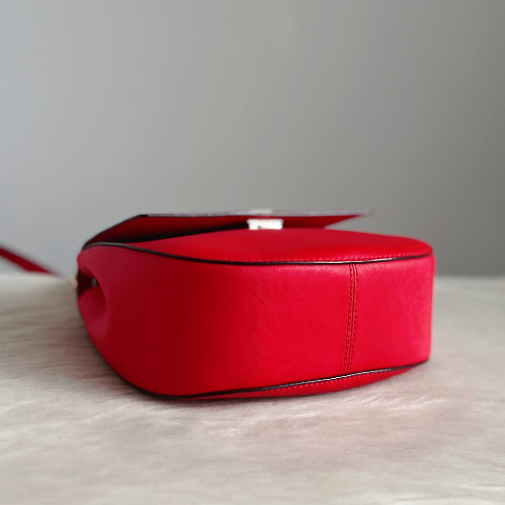 Kate Spade Red Leather Front Logo Crossbody Shoulder Bag Like New