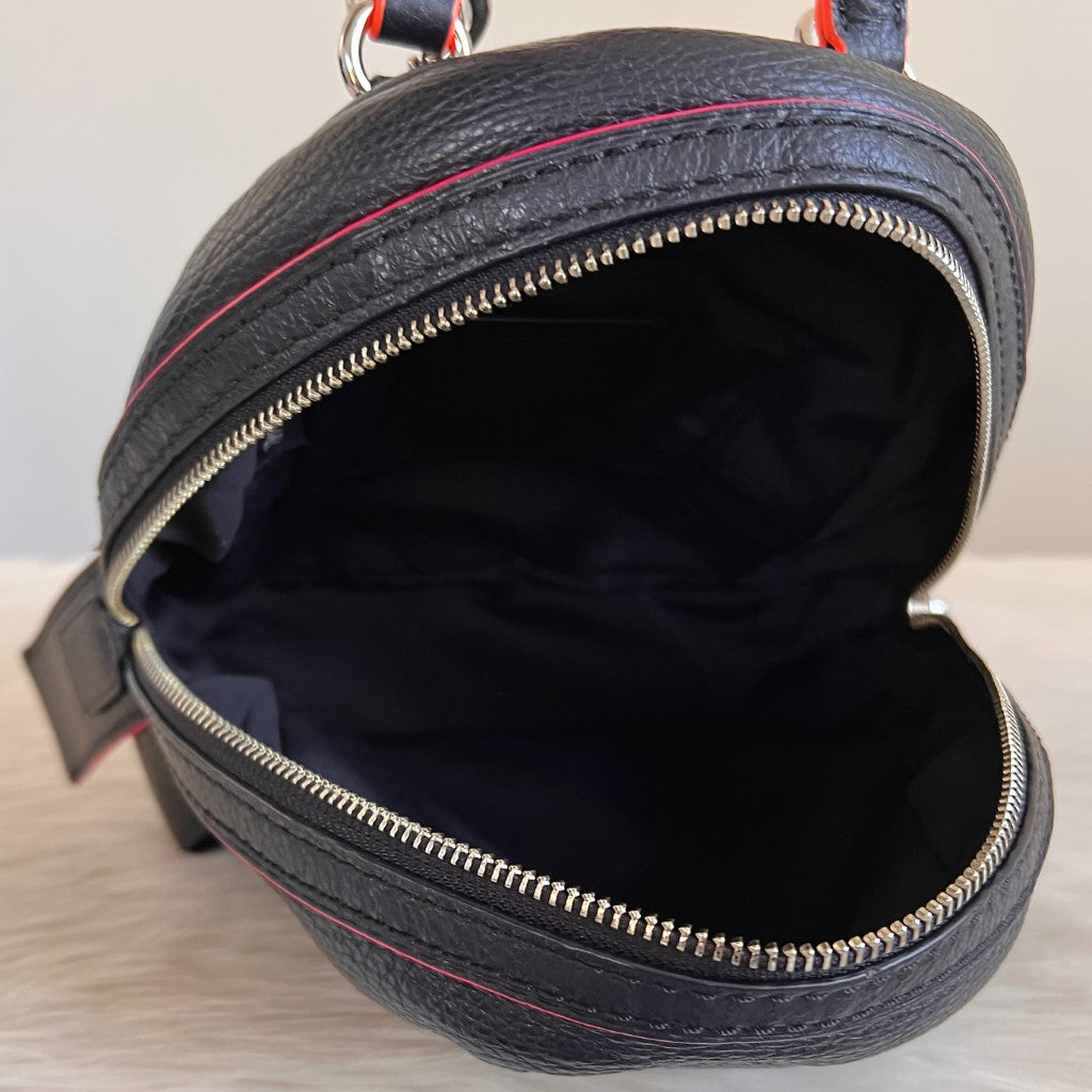 Coach Black Leather Front Logo 3 Way Mini Backpack Like New