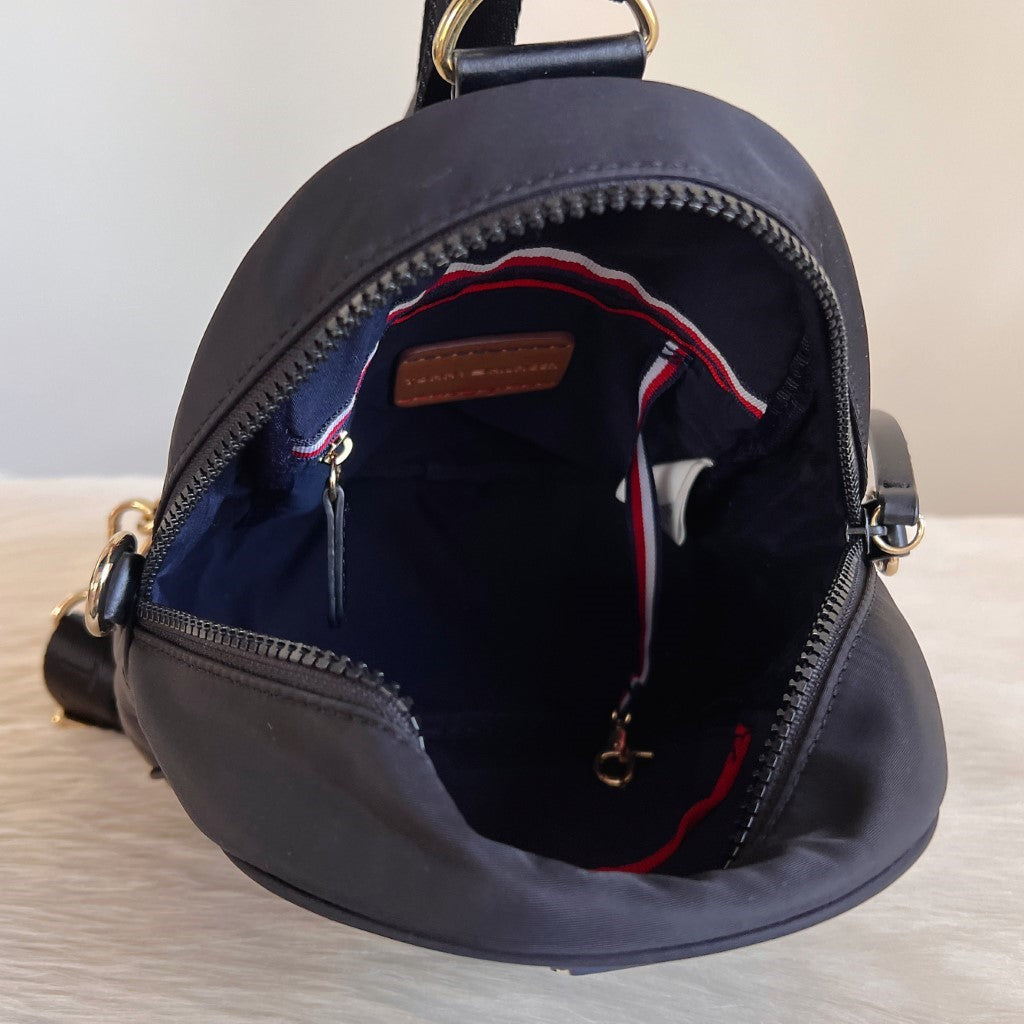 Tommy Hilfiger Navy H Pattern Small 2 Way Backpack