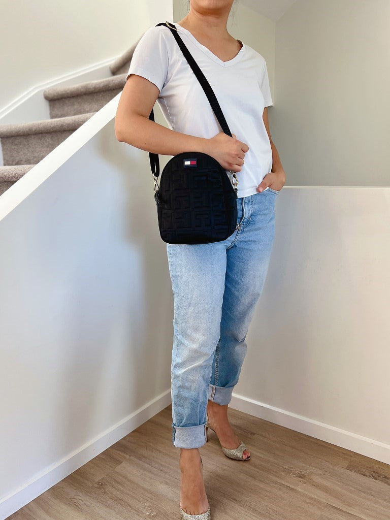 Tommy Hilfiger Navy H Pattern Small 2 Way Backpack