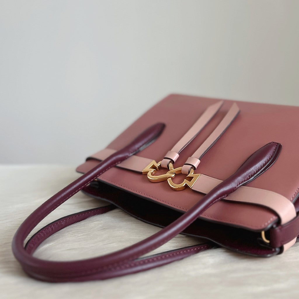 Kate Spade Tri-Tone Leather Front Bow Detail 2 Way Shoulder Bag Like New
