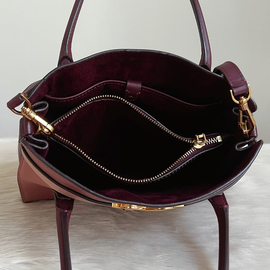 Kate Spade Tri-Tone Leather Front Bow Detail 2 Way Shoulder Bag Like New